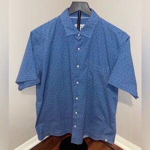 PETER MILLAR SEASIDE MEN'S WAVES AND FINS COTTON-STRETCH SPORT SHIRT